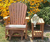 cedar chair and side table